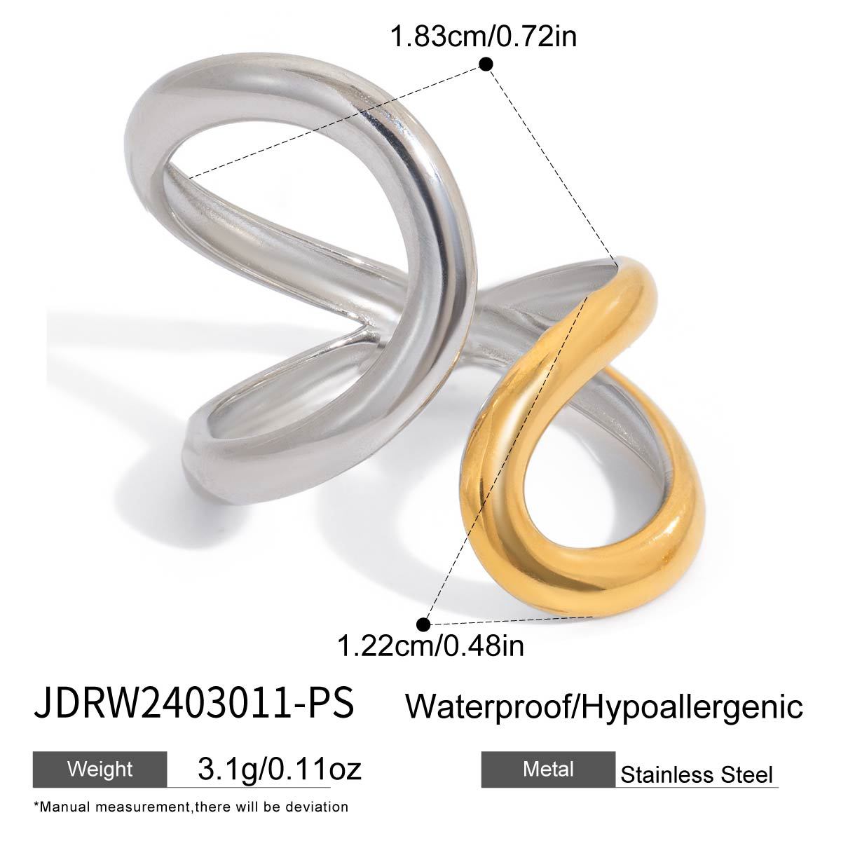 Anello floreale geometrico minimalista di lusso, placcato oro 18 carati, in acciaio inossidabile, gioiello da donna