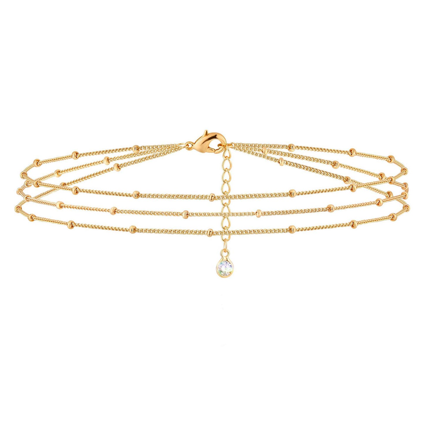 Minimalist Geometric Rhinestone Plated Alloy Bracelet