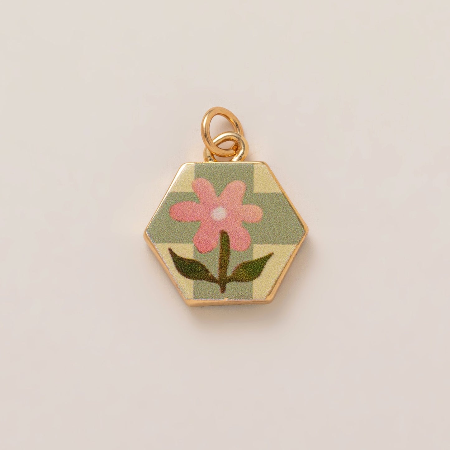Vintage Floral Moon Star Letter Enamel Plated Brass Shoe Charm