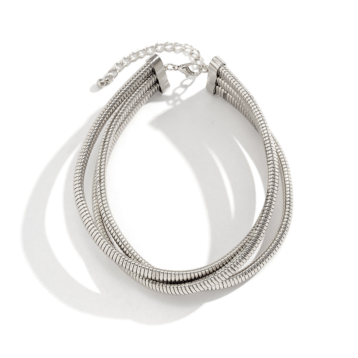 Minimalist Geometric Alloy Stainless Steel Snake Chain Choker Necklace for Women