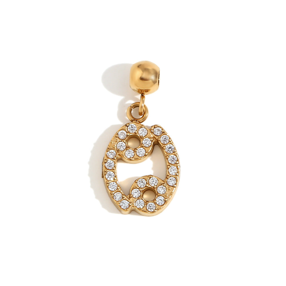 Collana da Donna Minimalista con Pendente Zodiacale in Acciaio Inossidabile con Placcatura in Oro 18 carati, Stile Acciaio al Titanio