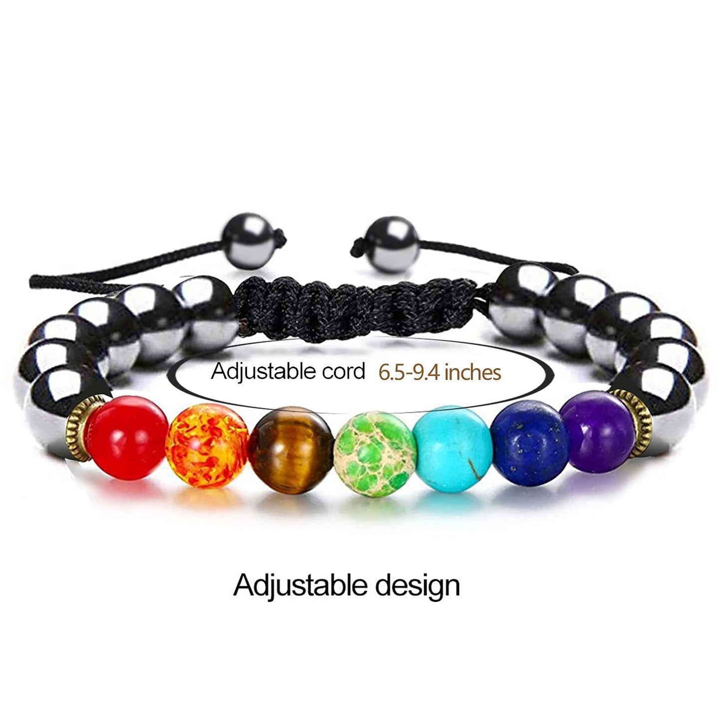 Geometric Round Agate Crystal Beaded Bracelet Unisex Handmade Jewelry