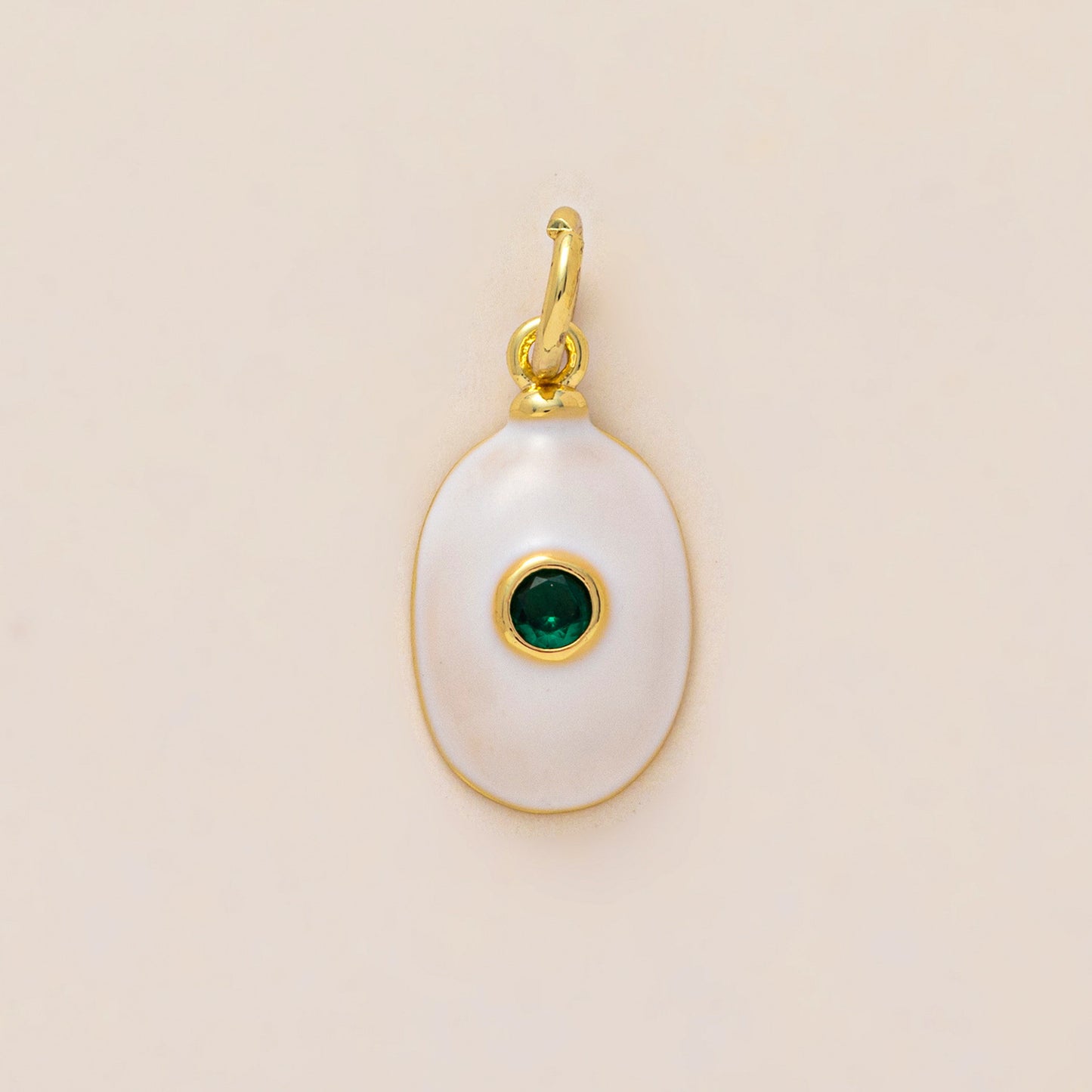 Luxury Geometric December Cubic Zirconia Drip Oil Brass Pendant PVD Plated Ball Chain Charm Bar