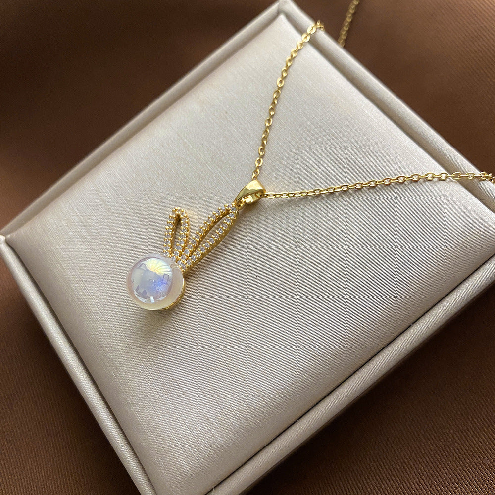 Collana con Ciondolo Floreale Minimalista per Donne e Uomini in Acciaio al Titanio con Catena a Serpente, Finitura Galvanizzata e Design Irregolare