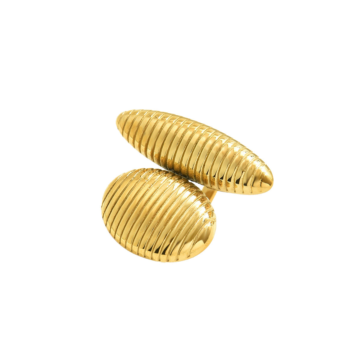 Anillo Abierto Ajustable Geométrico Minimalista para Mujer en Cobre con Acabado Chapado