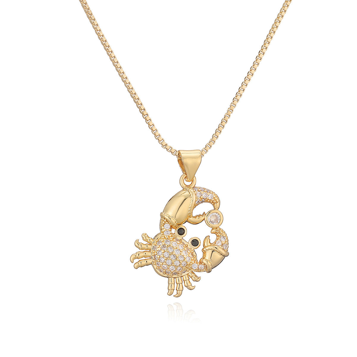 Minimalist Elegant Gold Plated Brass Geometric Cubic Zirconia Pendant Necklace for Women