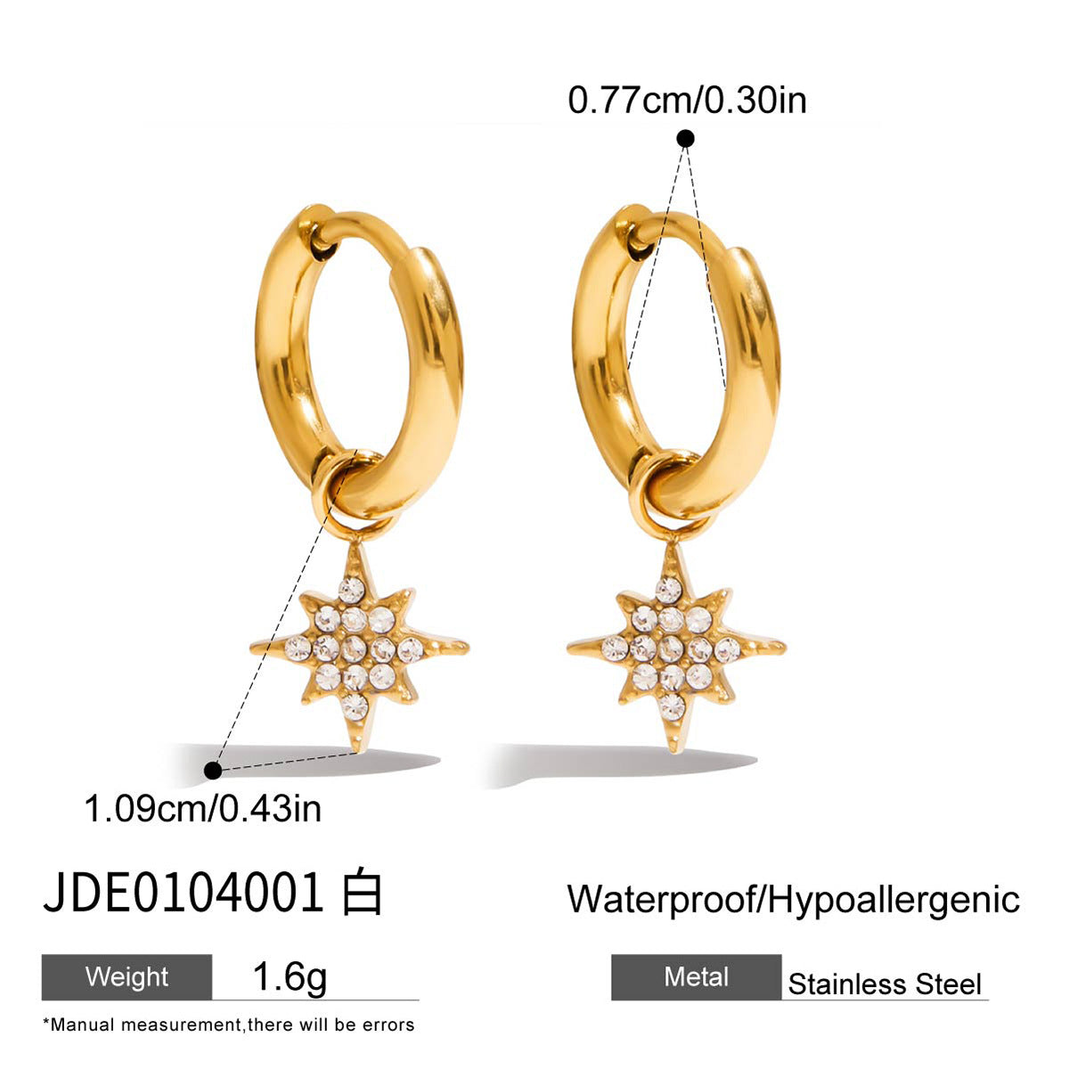 Orecchini a perno da donna geometrici a forma di cane in acciaio inossidabile con strass, finitura placcata, gioielli di lusso ipoallergenici