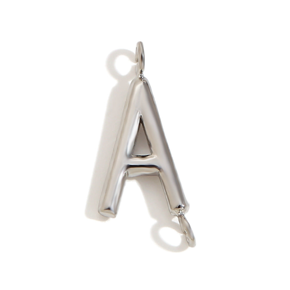 Minimalist 18K Gold Plated Stainless Steel Letter Charm Bar