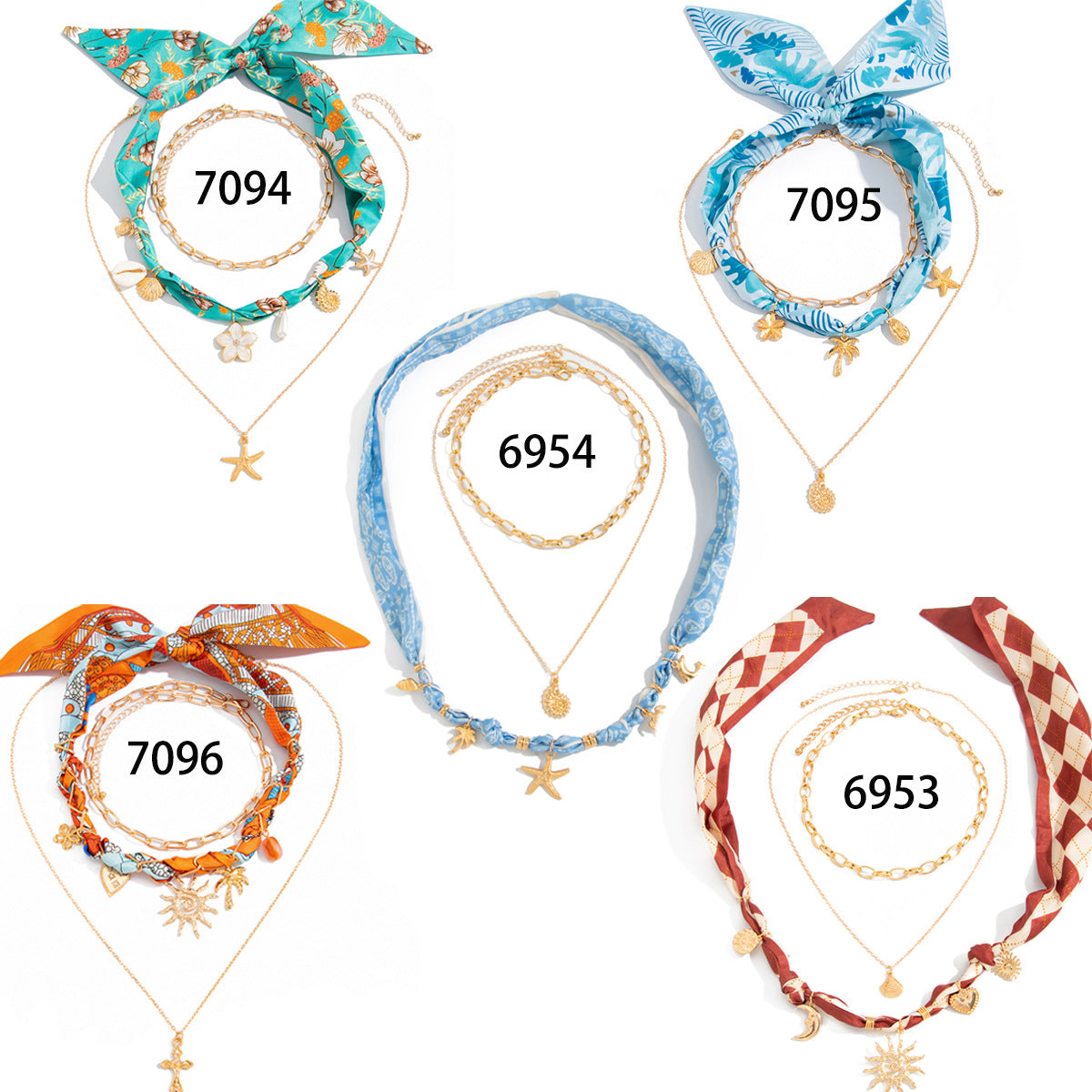 Sweet Punk Star Zinc Alloy Pendant Plated Brass Necklace for Women