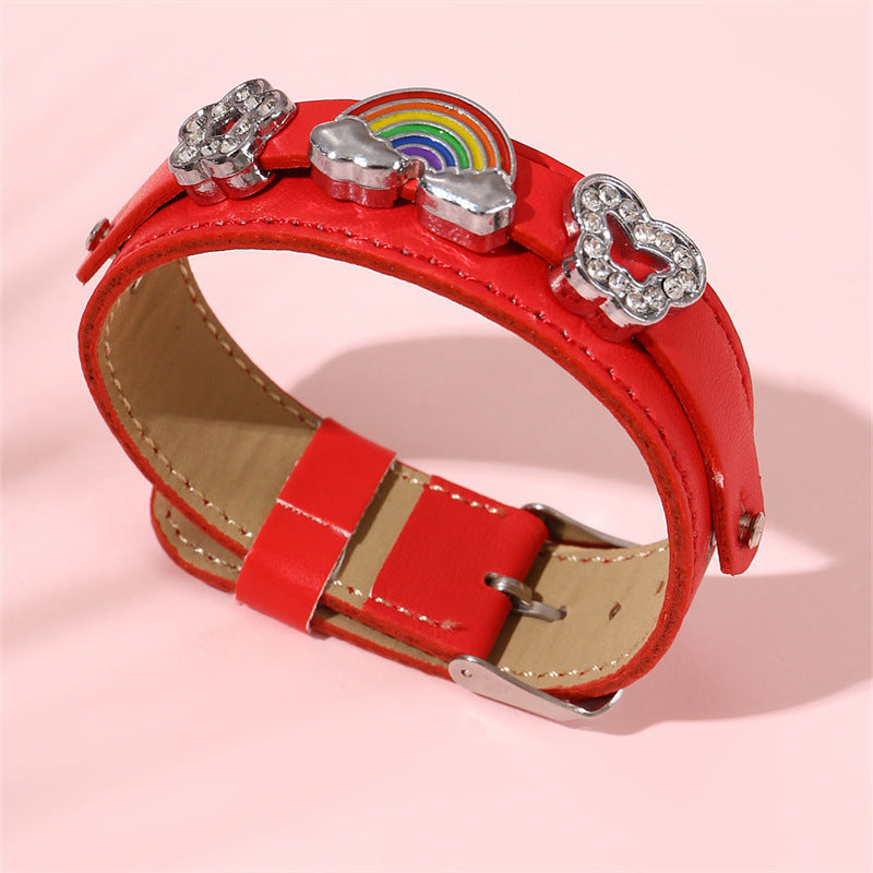 Pulsera de mariposa de resina estilo retro punk con diamantes de imitación para niñas con acabado artesanal