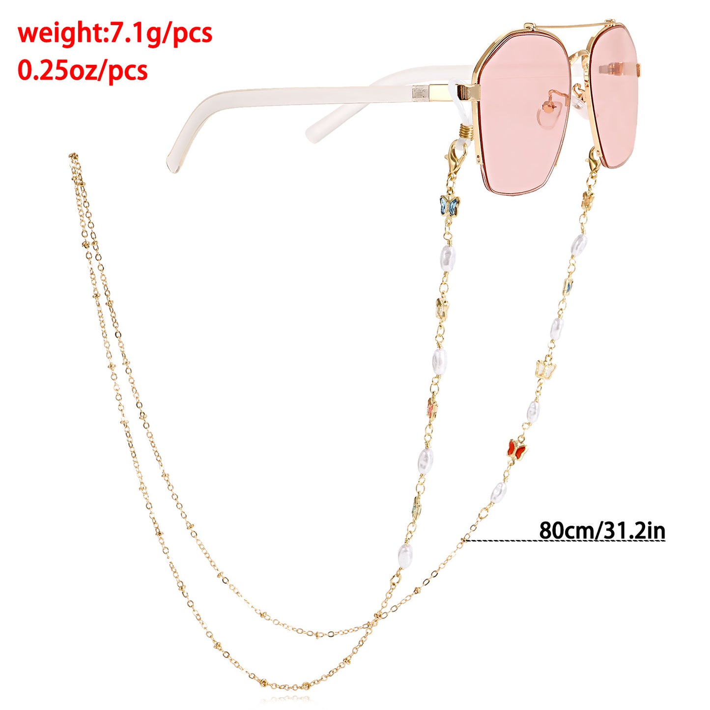 Elegant Colorful Butterfly Metal Chain for Women