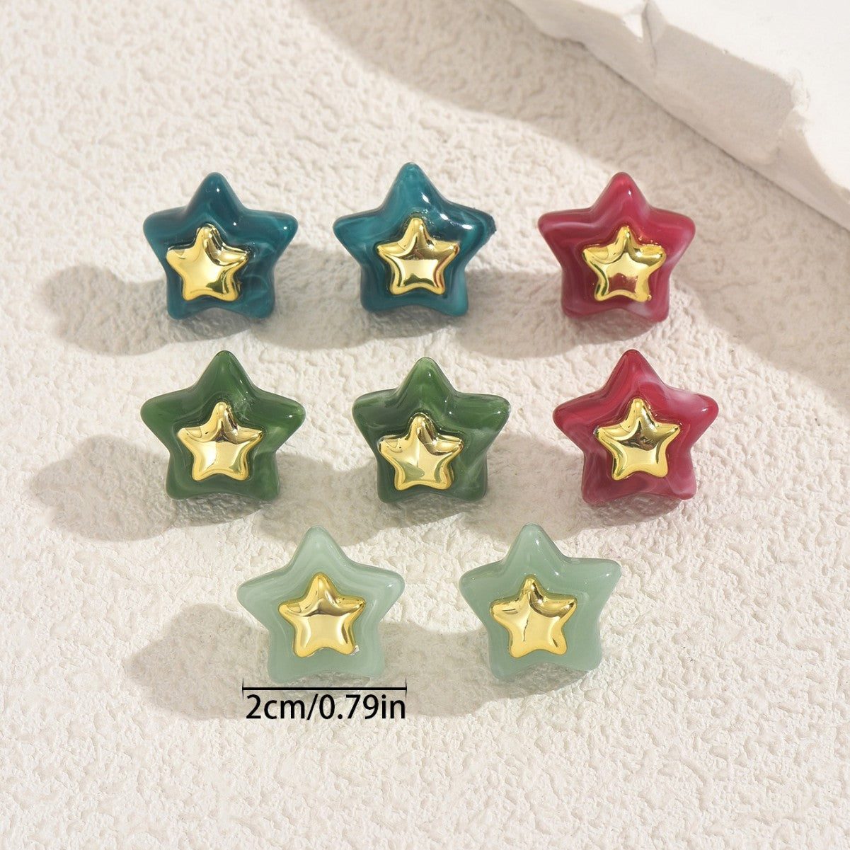 Minimalist Geometric Star-Shaped Alloy Stud Earrings with Plating Finish for Women