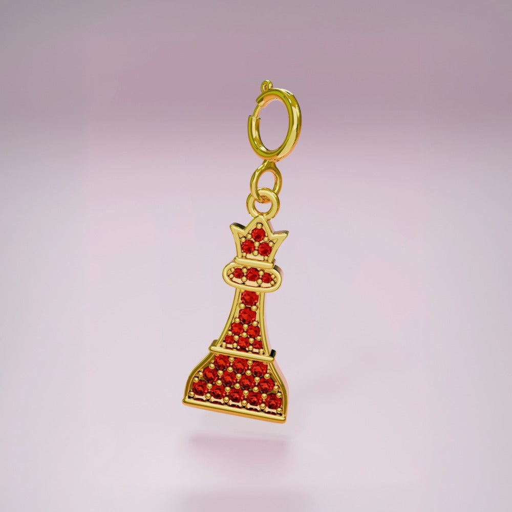 Vintage 18K Gold Plated PVD Stainless Steel Cubic Zirconia Floral Charm Bar