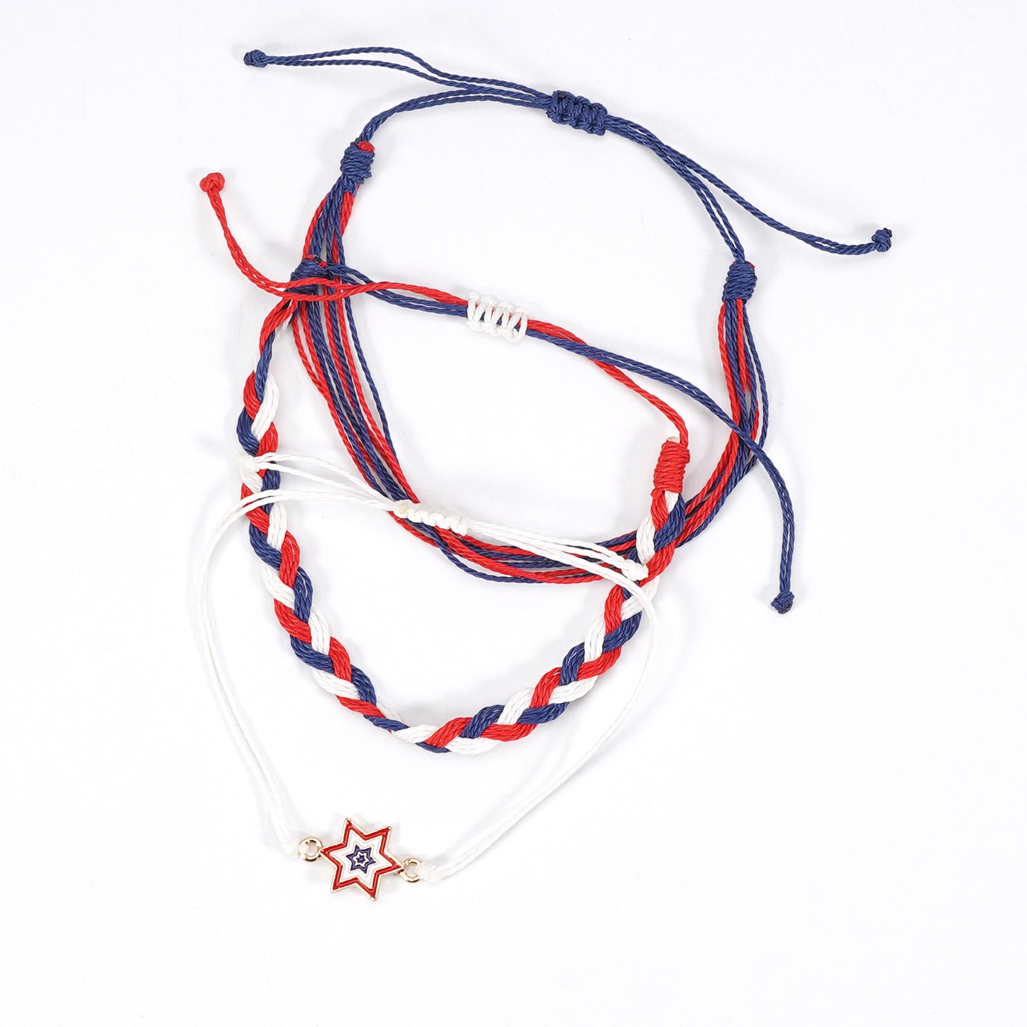 Set di bracciali rotondi a stella tessuti a mano unisex