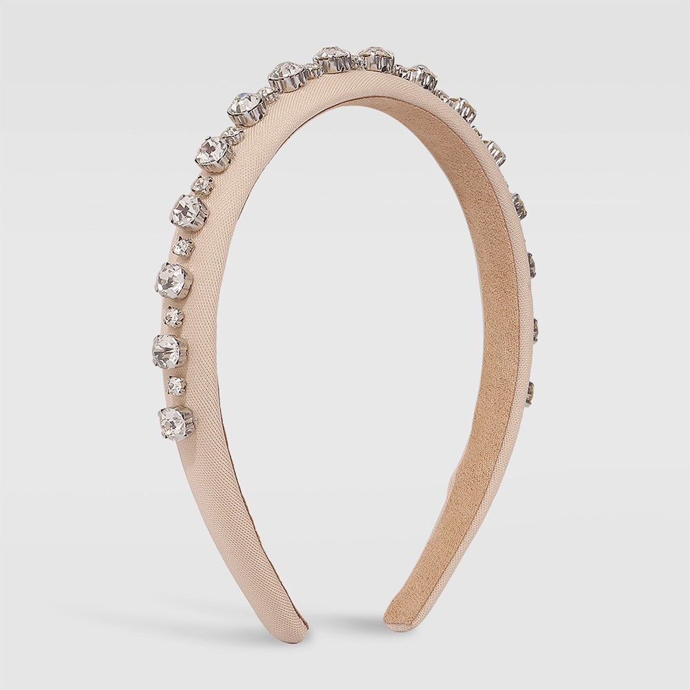 Elegant Minimalist Geometric Hairband for Women with Alloy Base and Rhinestone Accents
