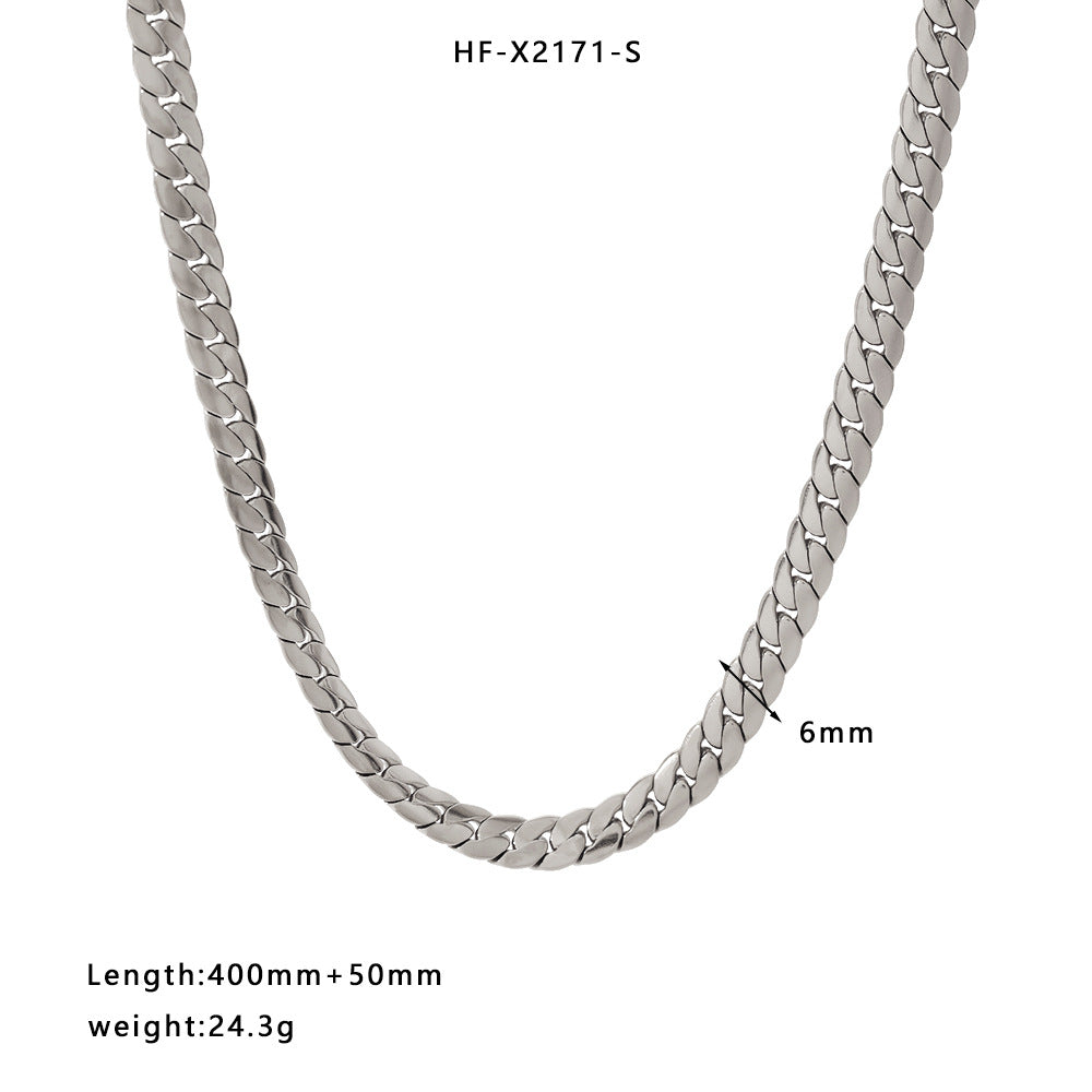 Collana con Pendente Geometrico Minimalista Retrò in Acciaio al Titanio Placcato Oro 18K su Catena Snake per Donna e Uomo