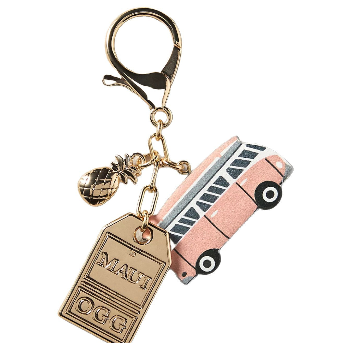 Minimalist Rainbow Pattern Plated Metal DIY Charm Bar Keychain Bag Pendant