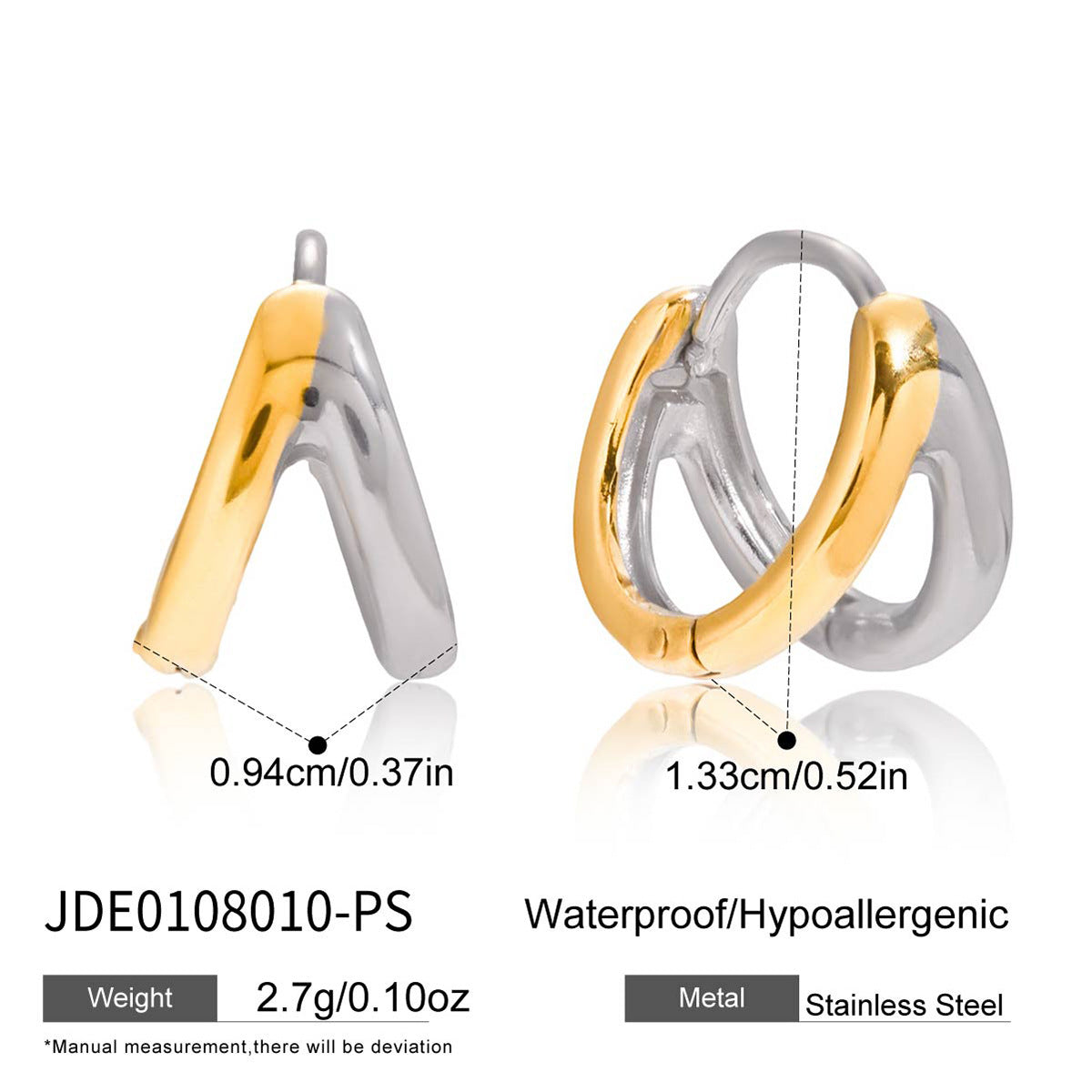 Elegant Geometric Stainless Steel Earrings with Green Cubic Zirconia and Rhinestone Plated Finish for Women