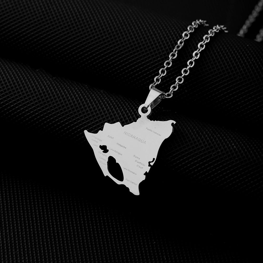 Collar Pendiente Geométrico Minimalista de Moda en Acero de Titanio con Acabado Chapado para Unisex, Estilo Cadena O