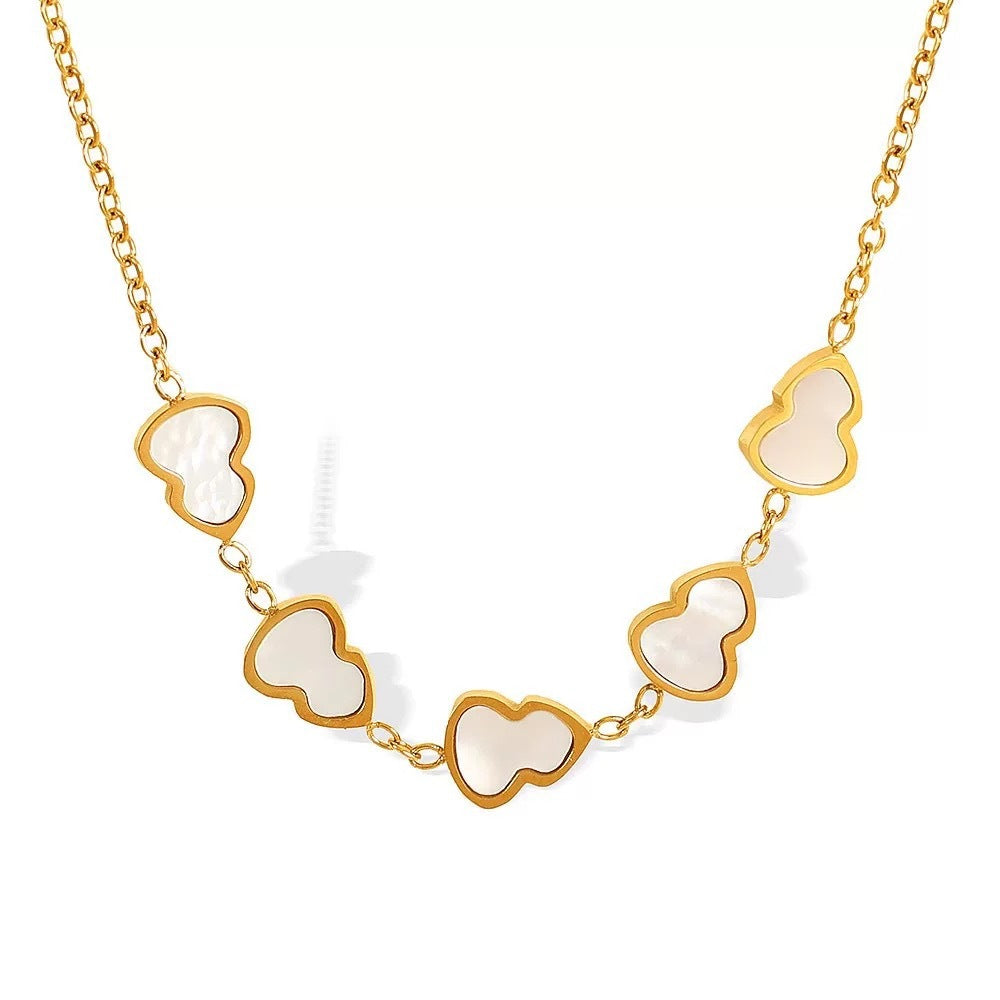 Minimalist Elegant Titanium Steel Plated Gourd Pendant Necklace for Women