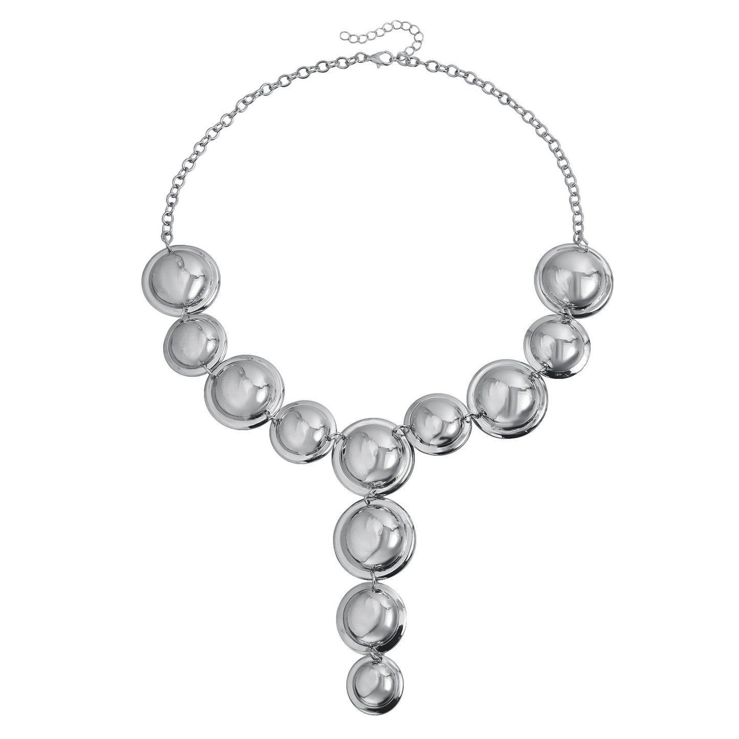 Vintage Exaggerated Geometric Round Alloy Plated Y-Necklace for Women