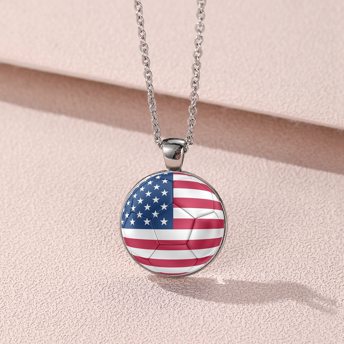 Geometric Cartoon Alloy Pendant Necklace Unisex World Cup Commemorative Jewelry