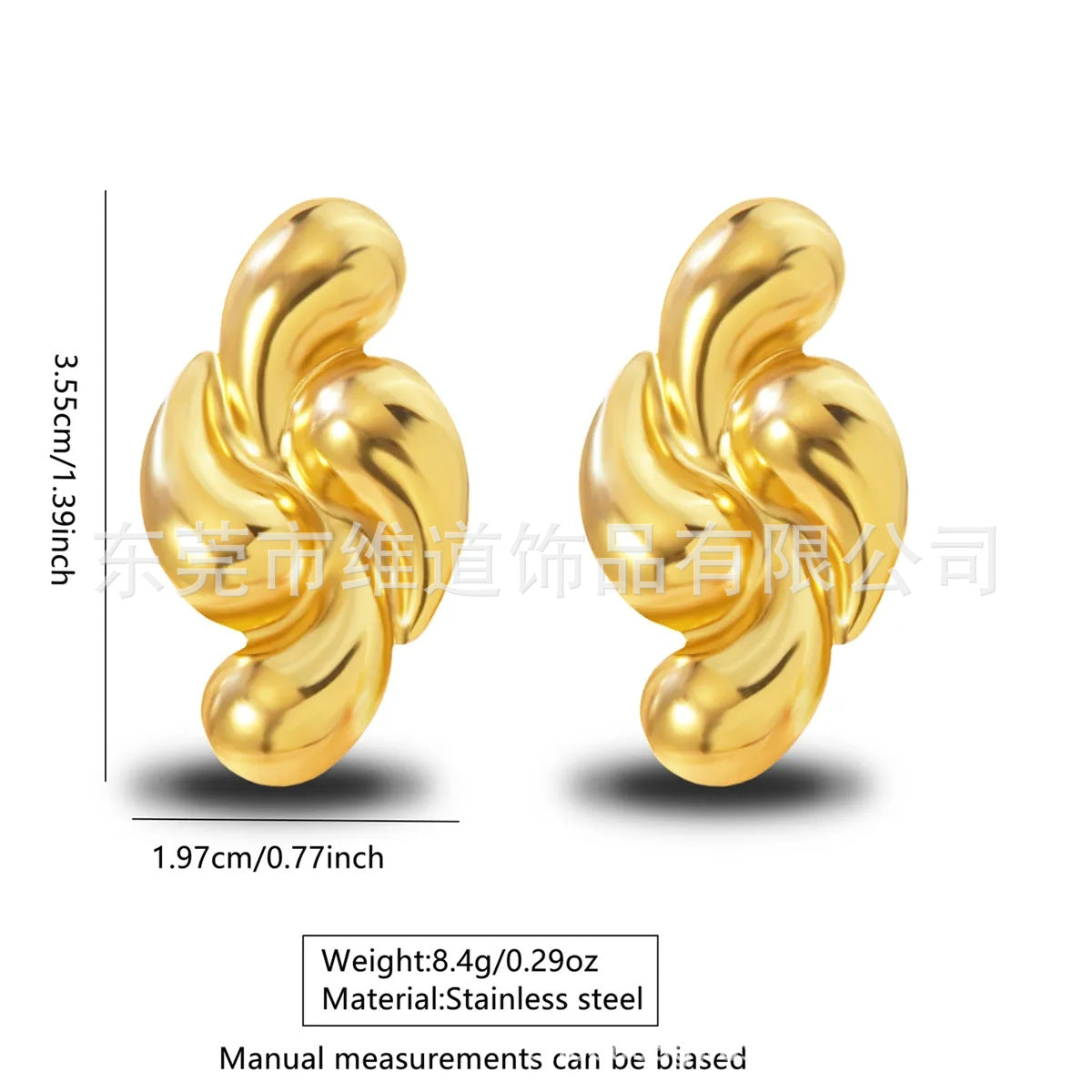 Sweet Floral Heart Teardrop Stainless Steel Earrings