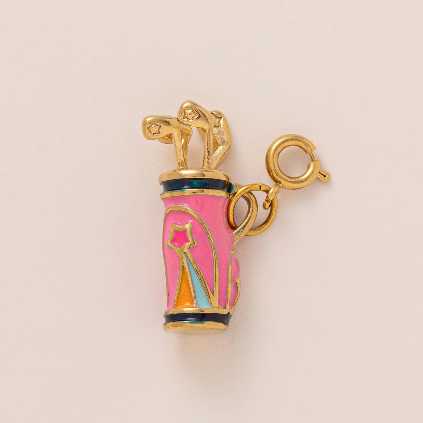 Vintage 18K Gold Plated Stainless Steel Irregular Canned Fish Charm Bar for Women