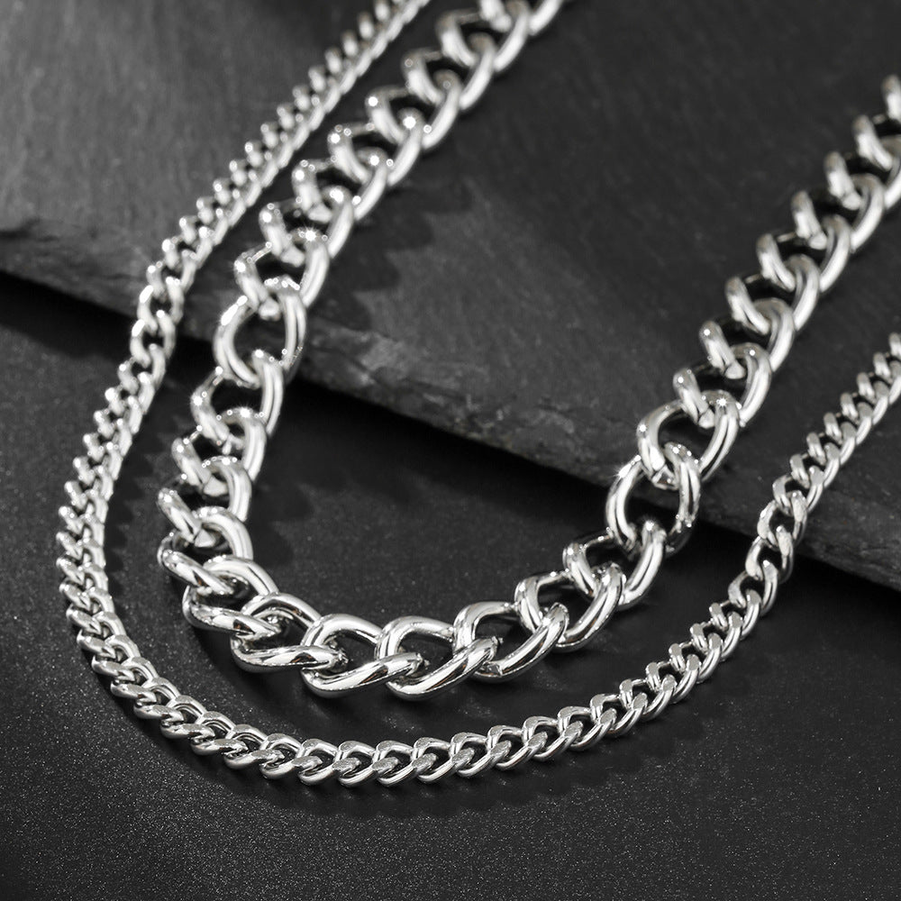 Hip-hop Punk Zinc Alloy Polished Cuban Link Chain Waist Chain with Tassel