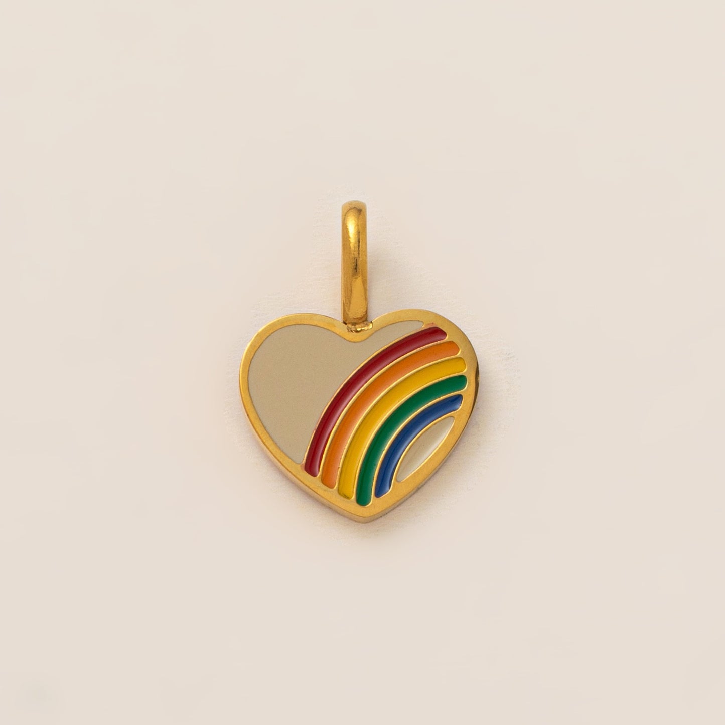 Vintage Rainbow Heart Star Plated Stainless Steel Sneaker Charm