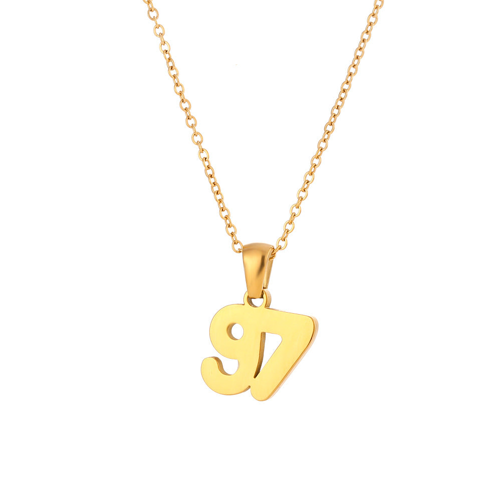 Minimalist Letter Pendant Necklace for Women Stainless Steel with 18K Gold Plating Classic Cut Design