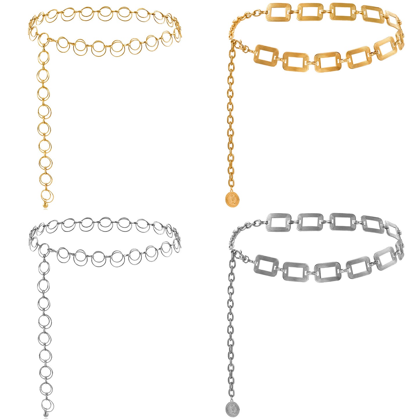 Punk Streetwear Sun Moon Metal Body Chain for Women
