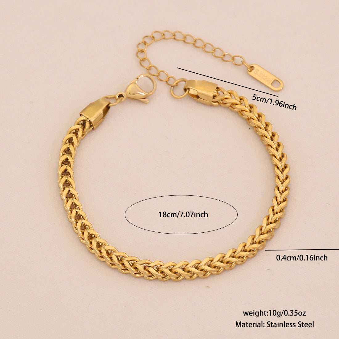 INS Style Stainless Steel Cuban Bracelet for Women with Plated Finish
