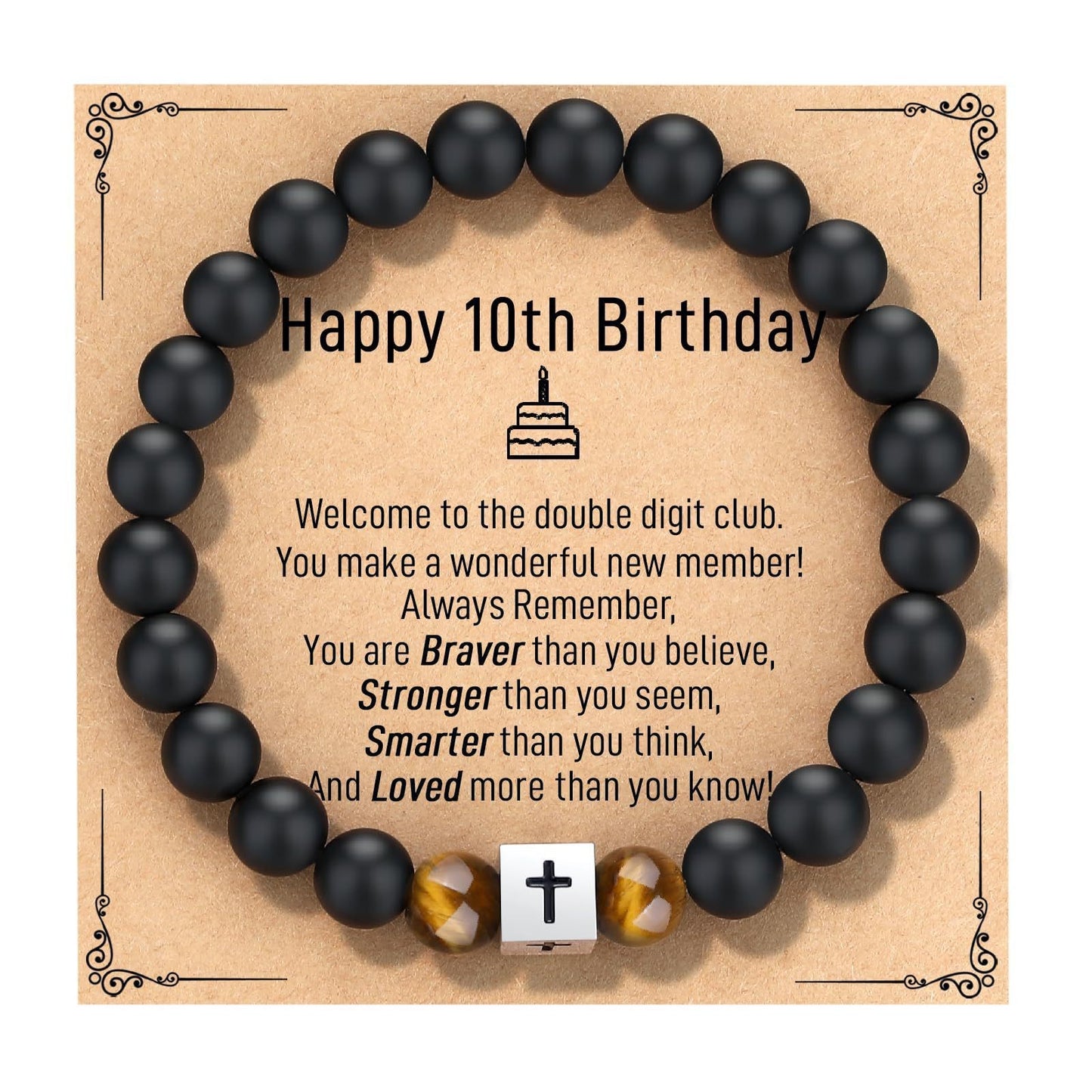 Minimalist Matte Stainless Steel Heart Geometric Cross Bracelet Unisex Beaded Hand Jewelry