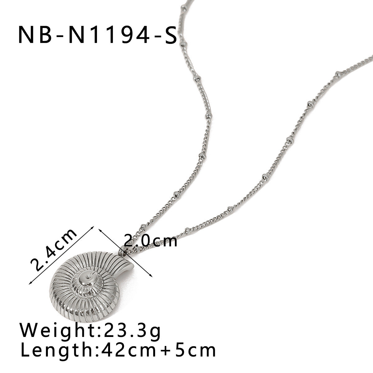 Minimalist Seashell-Shaped Titanium Steel Pendant Necklace Set with Rhinestone Inlay and Pearl Accents on O-Chain