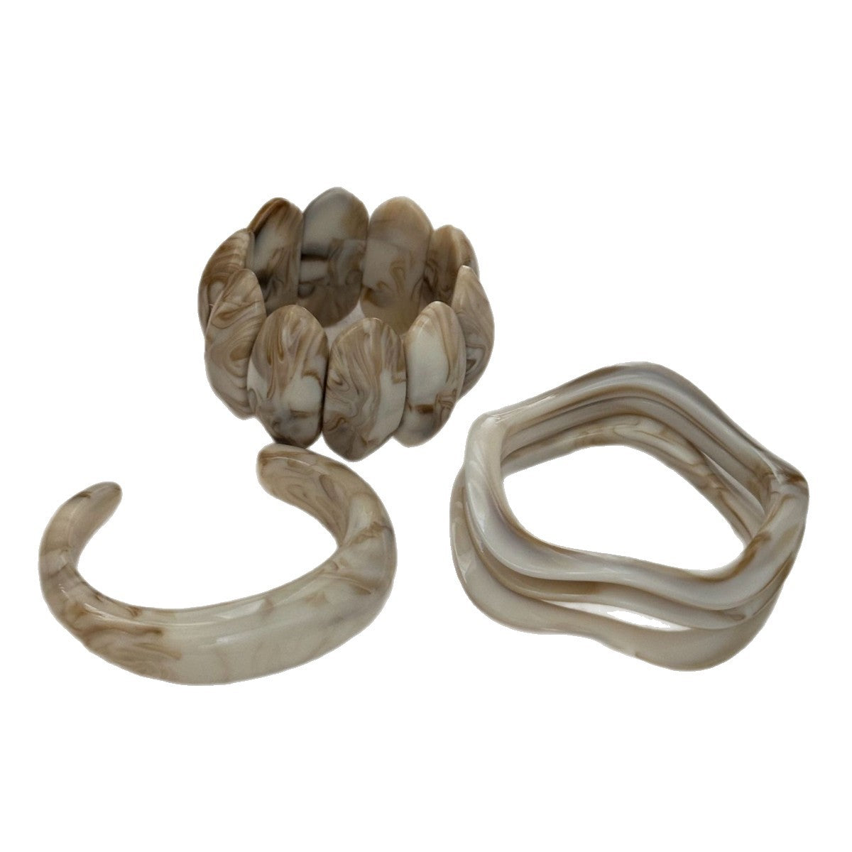 Casual Luxury Gradient Geometric Oval Resin Bracelet with Drip Oil Finish