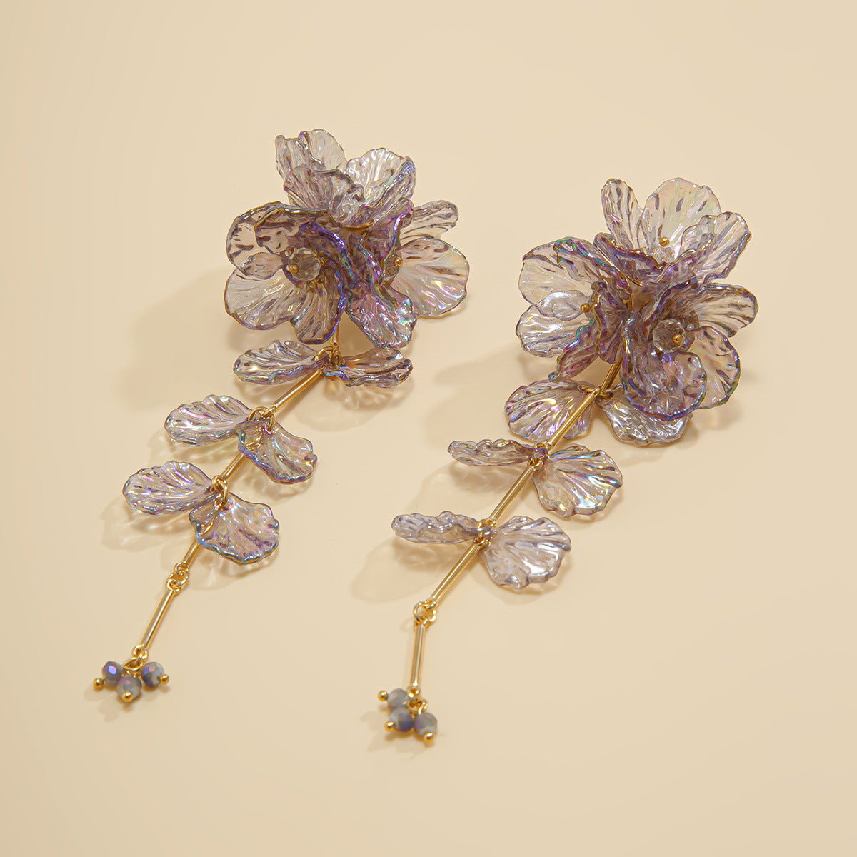 Minimalist Plated Acrylic Floral Earrings for Women