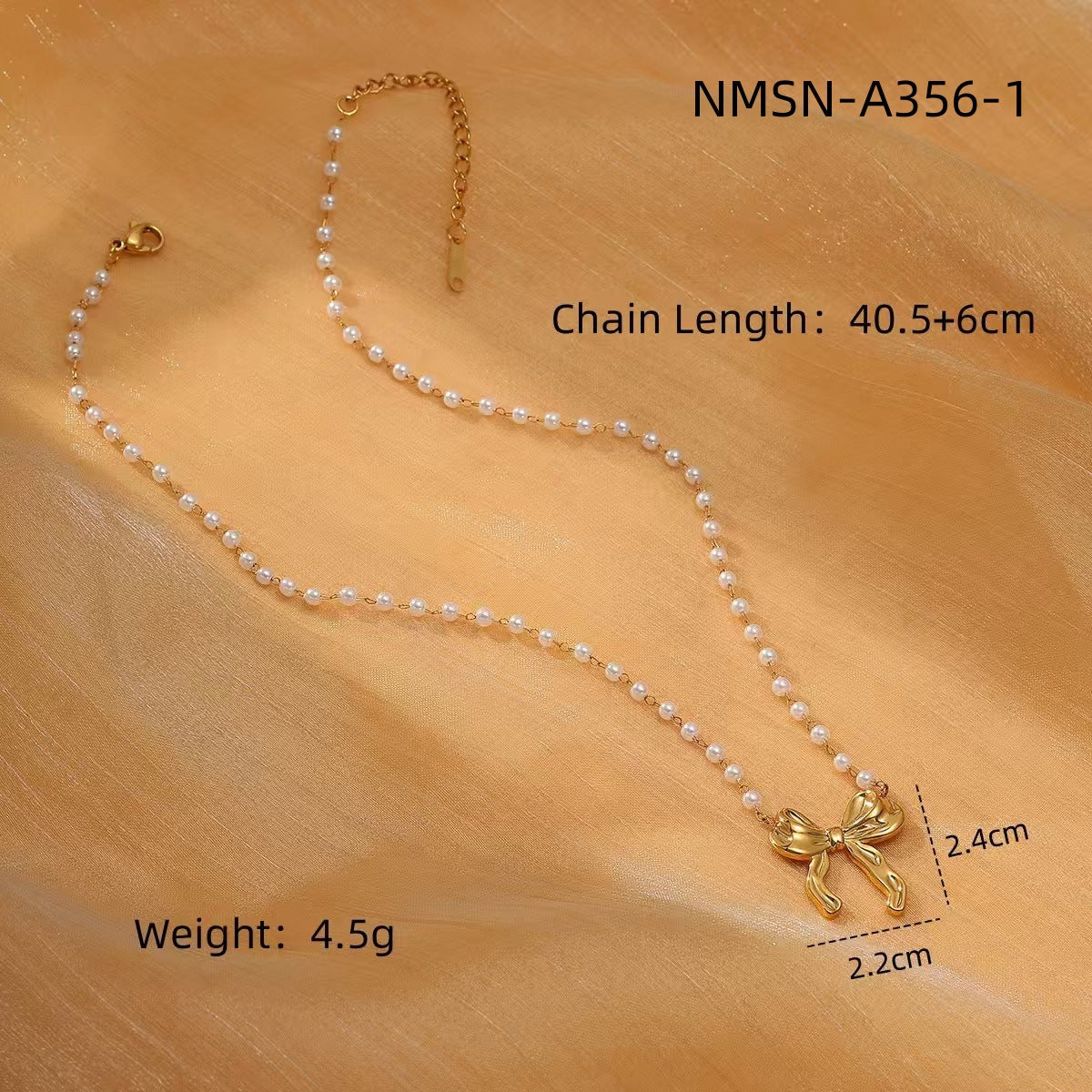 Minimalist Bow-Shaped Titanium Steel Necklace for Women with Plated Finish and Stainless Steel Pendant