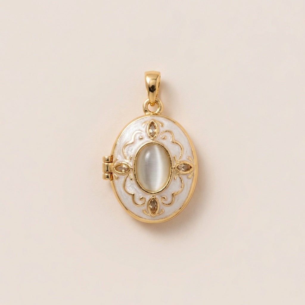 Vintage 18K Gold Plated Brass Heart Pendant Drip Oil DIY Charm Bar