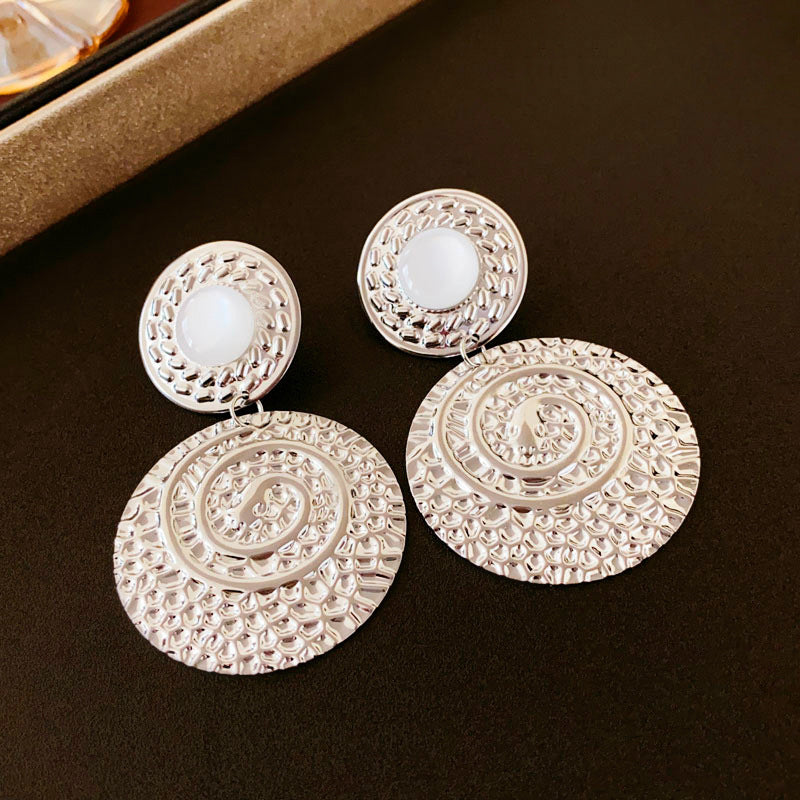 Vintage Geometric Earrings with Gold-Plated Copper Base and Stainless Steel Posts for Women