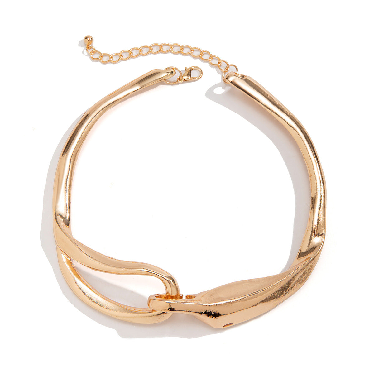 Punk Abstract Geometric Alloy Plated Choker Necklace for Women