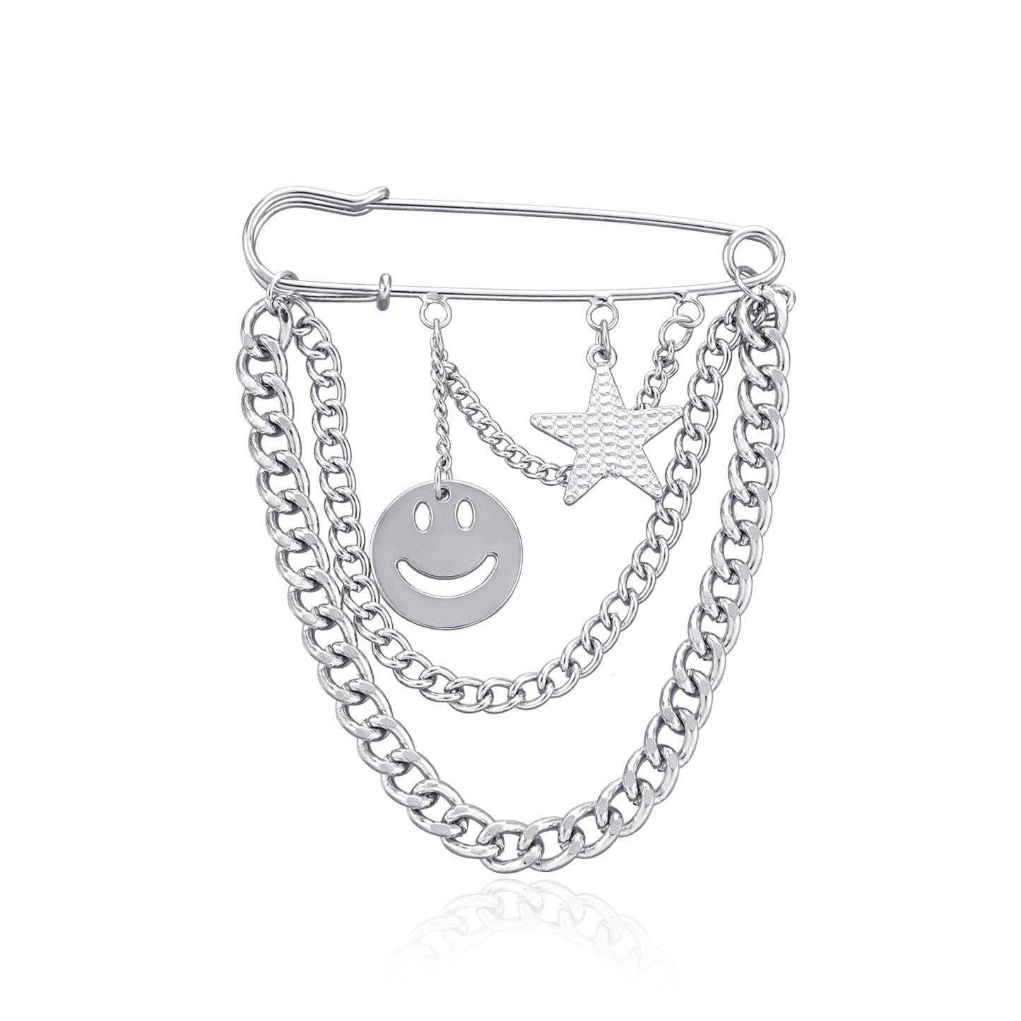 Vintage Luxury Women's Star-Shaped Brooch Alloy Plated Fashion Pin Jewelry