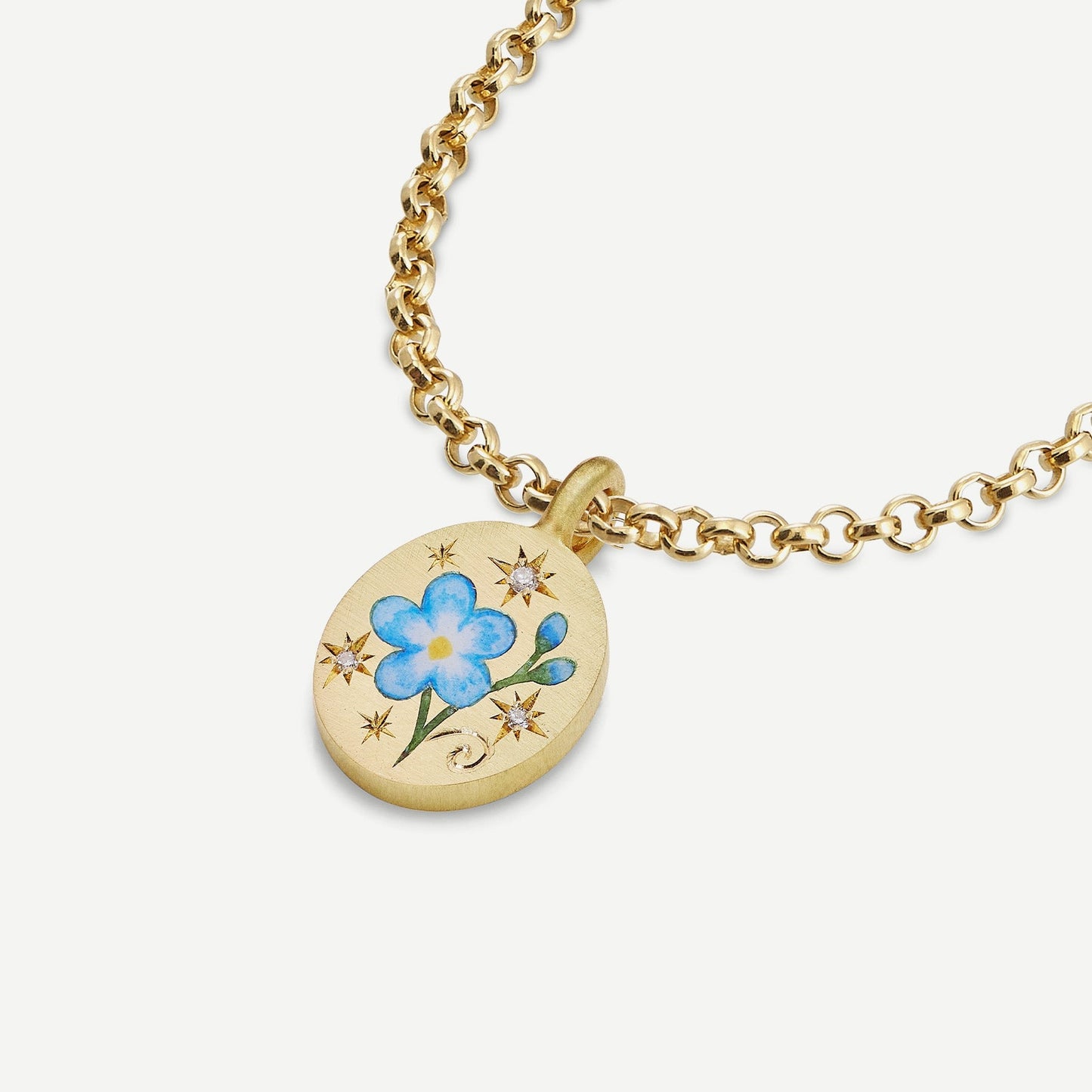 Personalized Floral Heart Pendant Necklace in Stainless Steel with Titanium Steel Pendant and Electroplated Finish