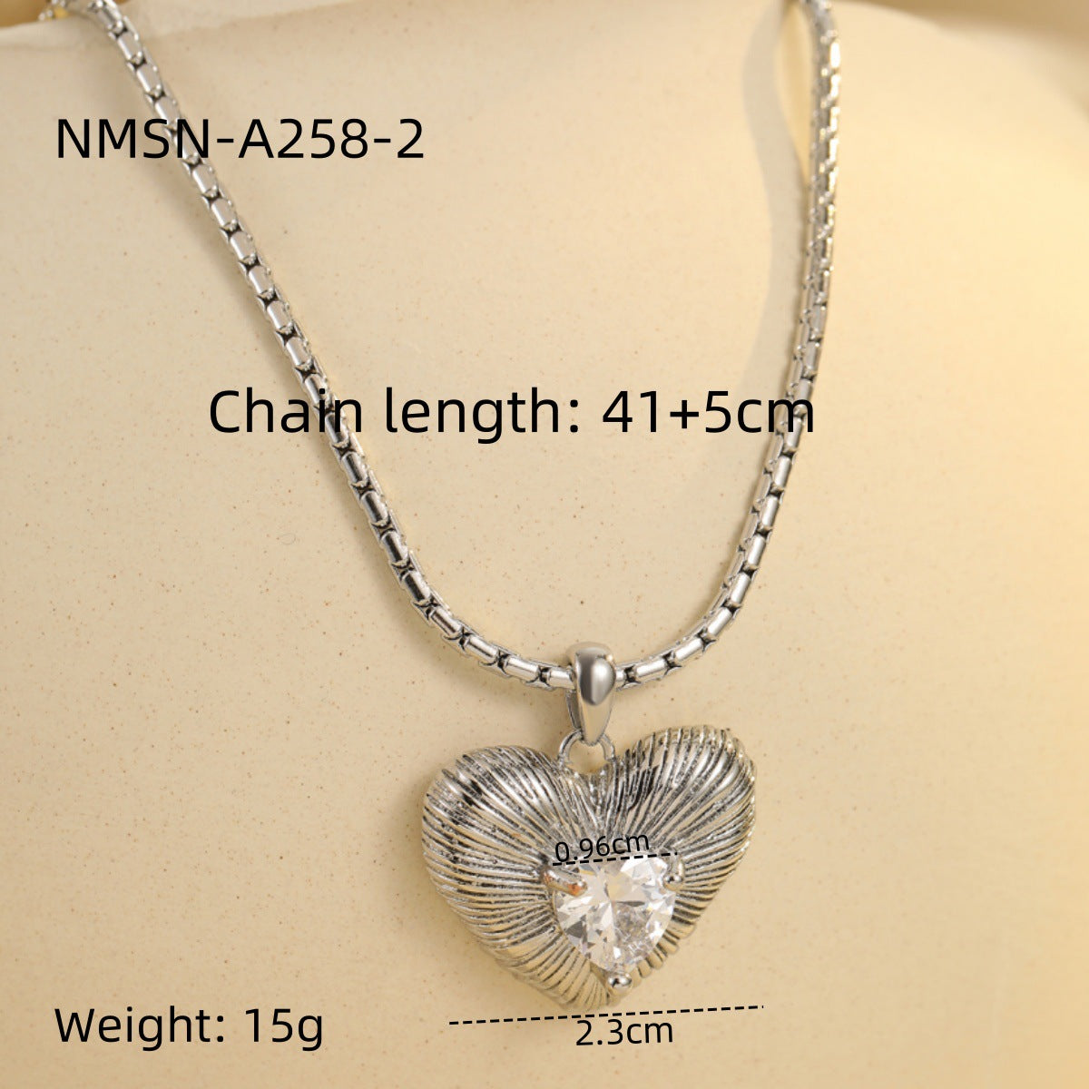 Collana alla Moda con Ciondolo a Cuore in Zircone Colorato in Acciaio Inossidabile Placcato per Donna