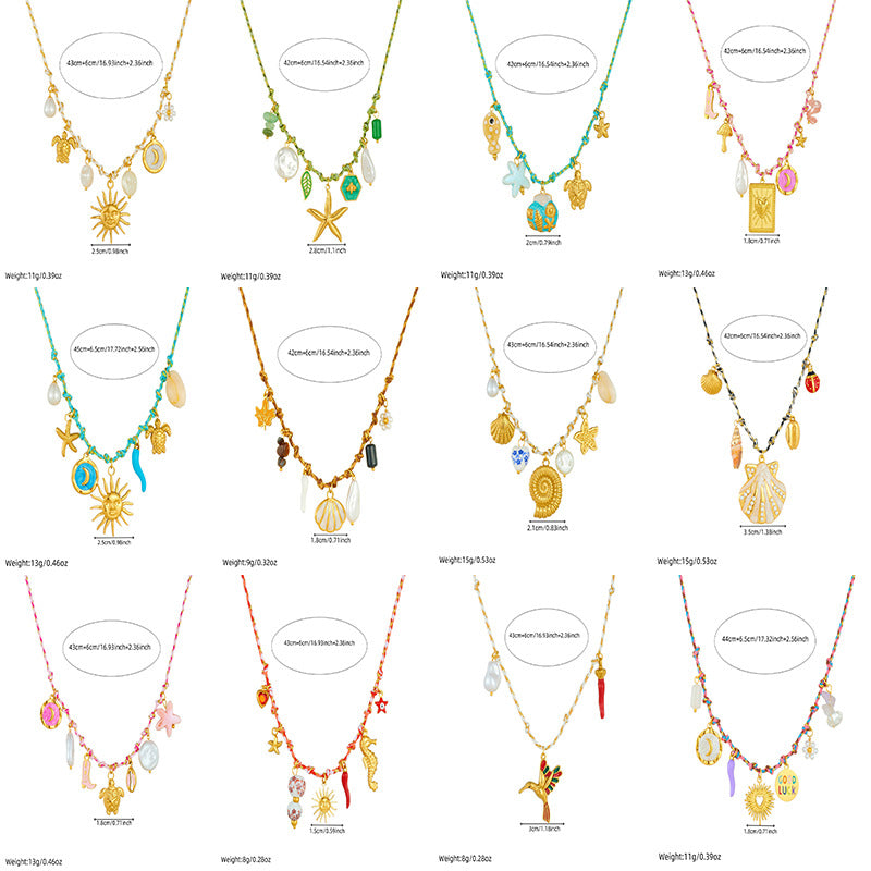 Gold Plated Stainless Steel Star and Animal Pendant Necklace for Women