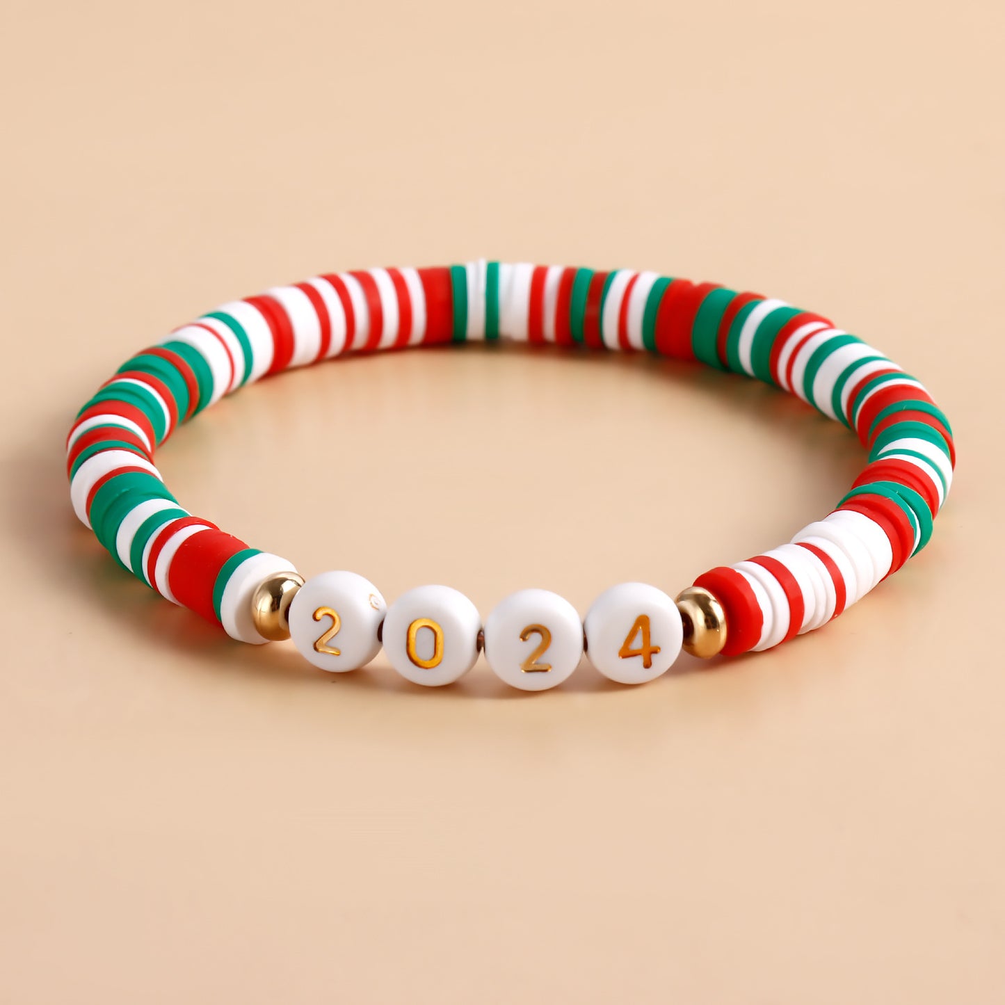 Geometric Alphabet Elastic Bracelet in Alloy with Electroplated Finish for Christmas and Anniversary Gifting