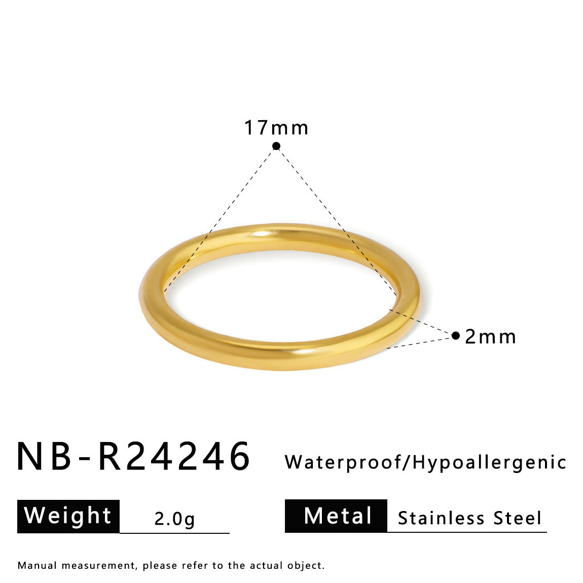 Adjustable Round Stainless Steel Ring with 18K Gold Plating and Colorful Zircon Inlay for Unisex Wear