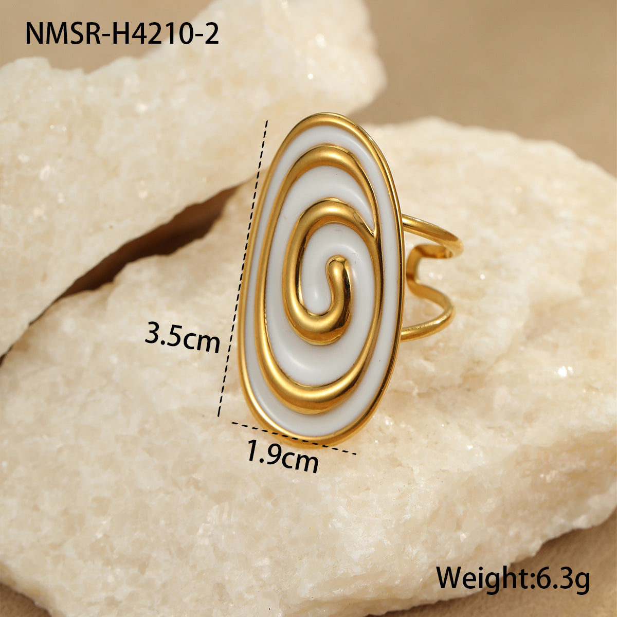 Orecchini e Anello da Donna Placcati in Acciaio Inossidabile con Design Ovale alla Moda, Set di Gioielli Minimalisti Estivi