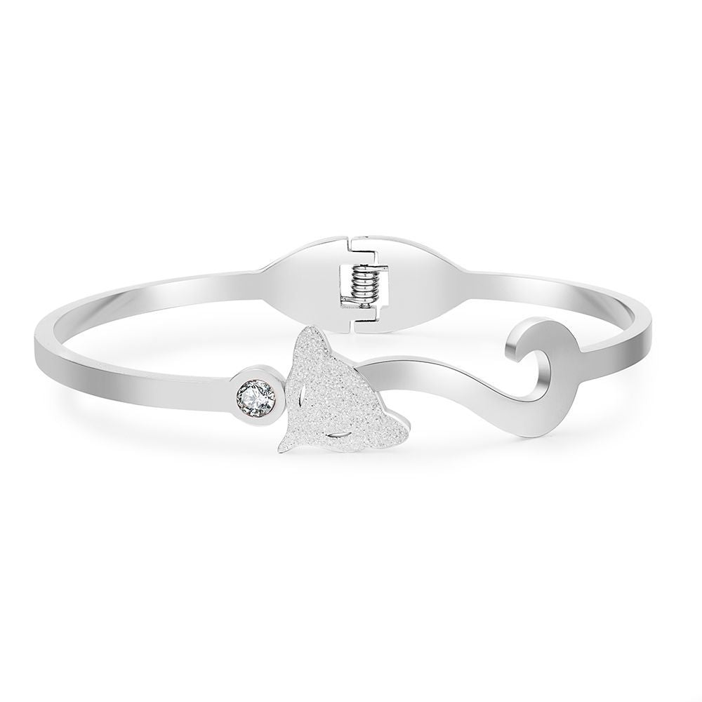 Minimalist Titanium Steel Rope Chain Open Cuff Bracelet Unisex