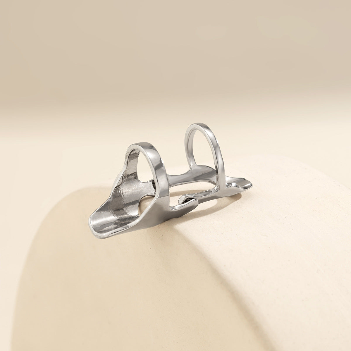 Sweet Punk Geometric Alloy Plated Ring for Women
